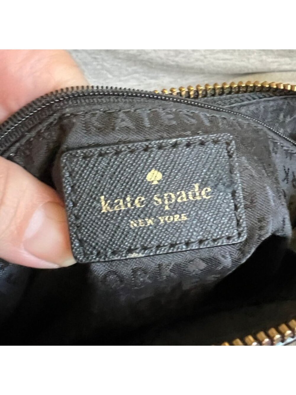 Kate Spade Black Crossbody Bag With Gold Hardware & Interior Logo Print - Picture 4 of 5